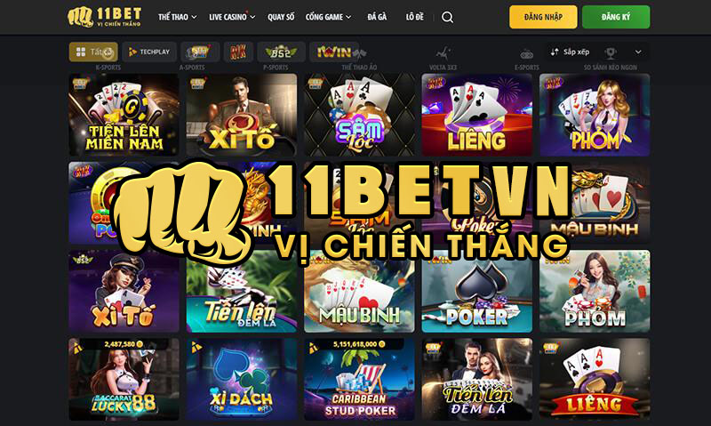Sảnh game bài đỉnh cao hấp dẫn được yêu thích nhất tại nhà cái 11bet