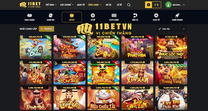 Trang nổ hũ 11bet với nhiều thể loại game nổ hũ hấp dẫn nhất thị trường